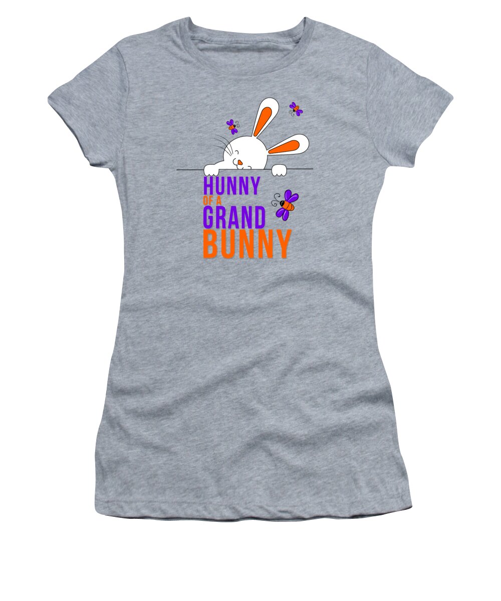 Granddaughter Women's T-Shirt featuring the digital art Granddaughter Hello to a Hunny of a Grand Bunny by Doreen Erhardt