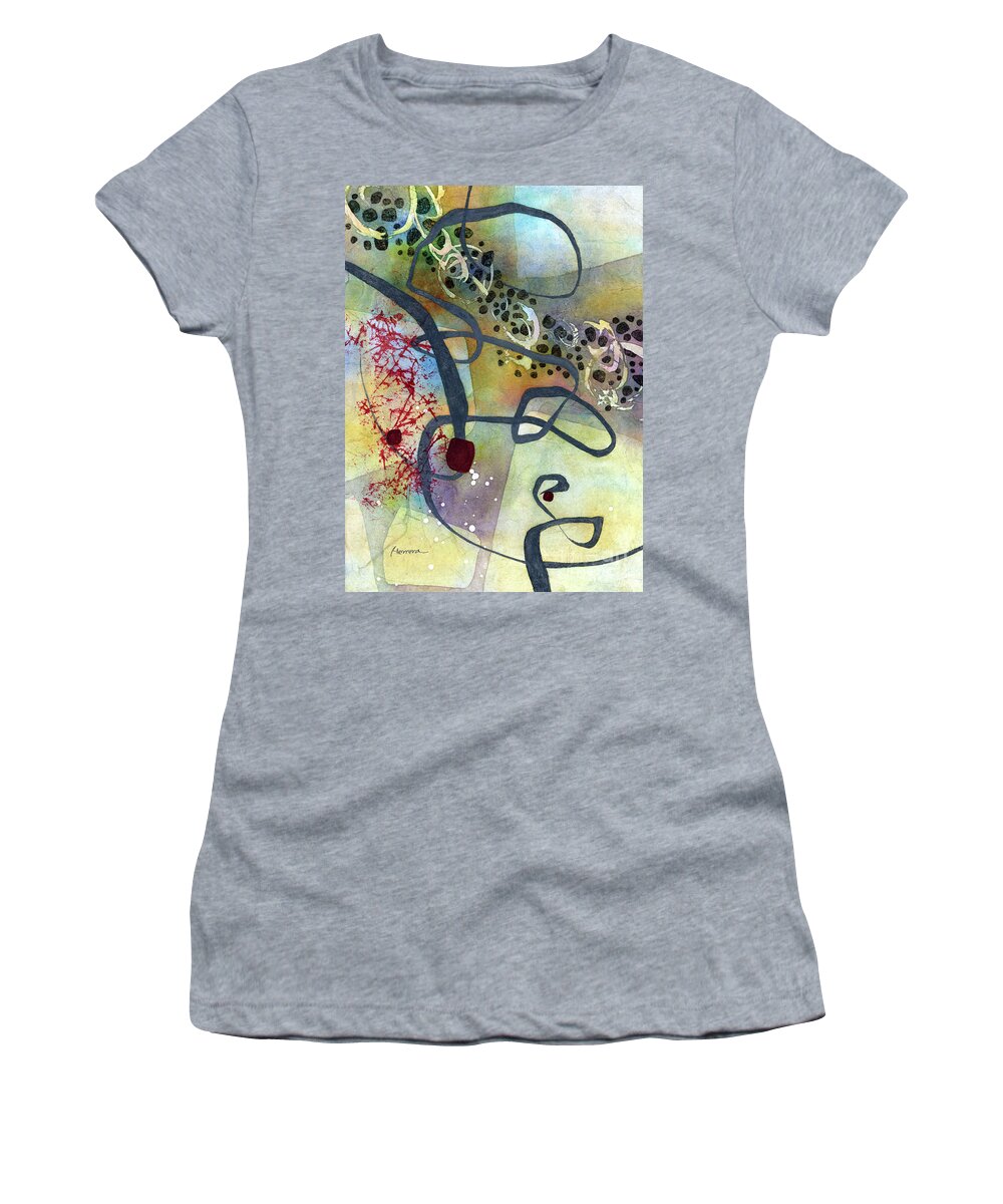 Abstract Women's T-Shirt featuring the painting Gray Passage 1 - Pastel Colors by Hailey E Herrera