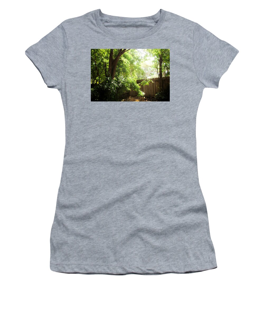 Green Women's T-Shirt featuring the photograph Green Sunshine Fence by W Craig Photography