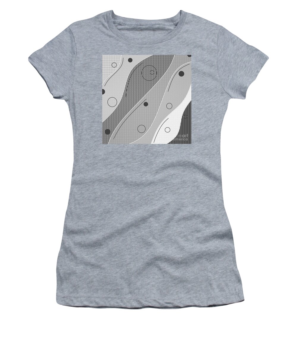 Grey Women's T-Shirt featuring the digital art Greyscaleabration by Designs By L
