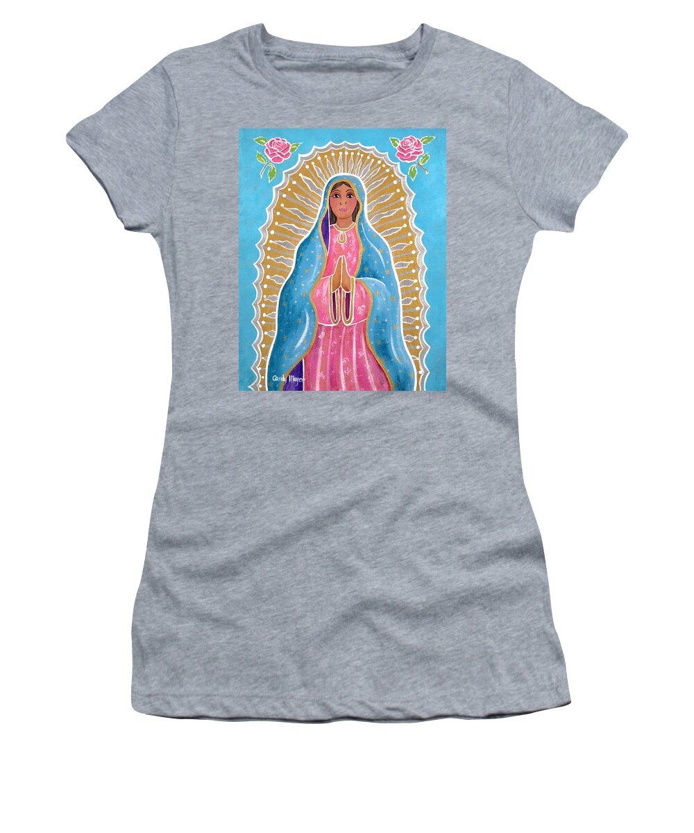 Guadalupe Women's T-Shirt featuring the painting Guadalupe of the Light by Candy Mayer