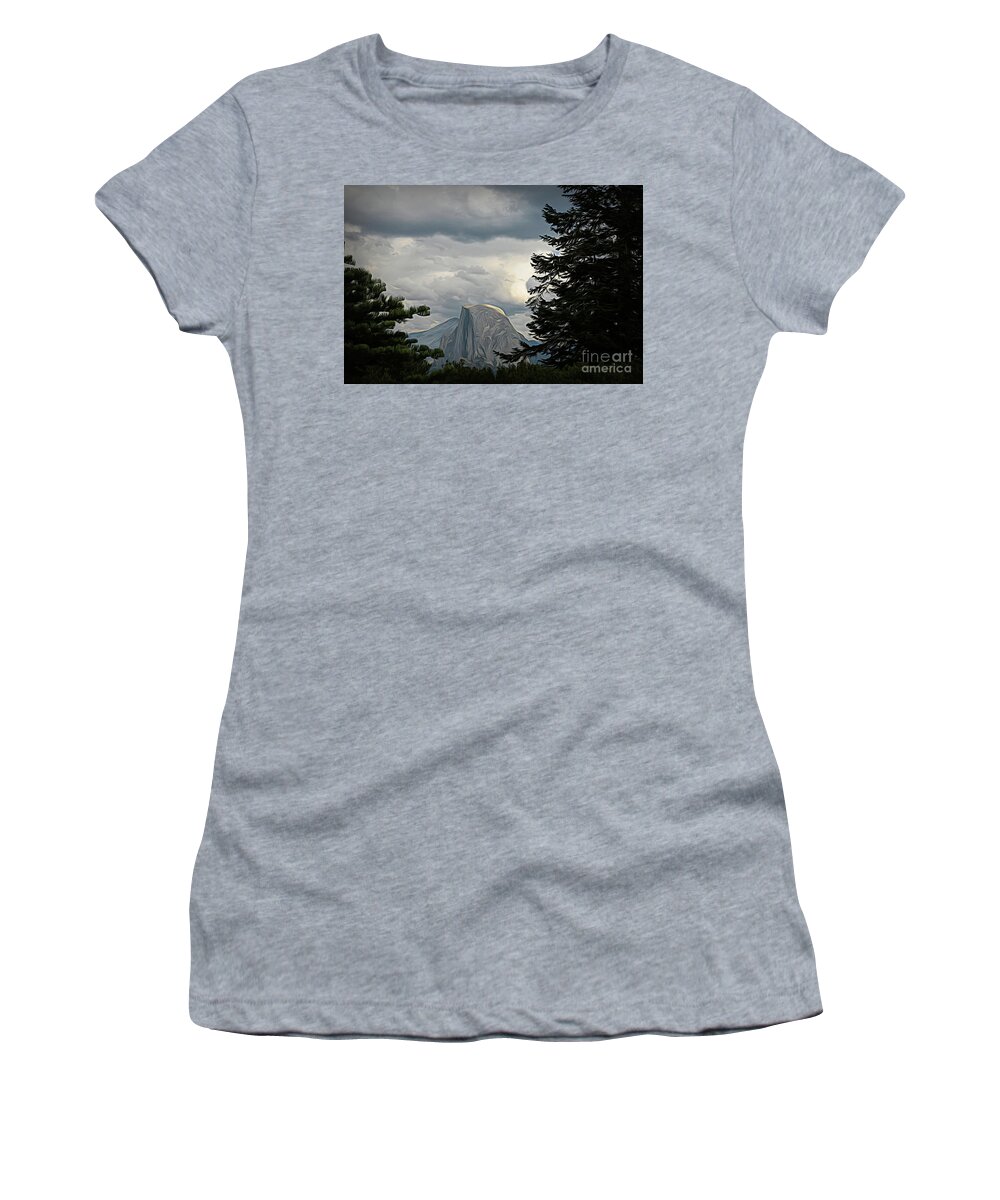 Yosemite Women's T-Shirt featuring the photograph Half Dome Gem Yosemite National Park Series Creative by Chuck Kuhn
