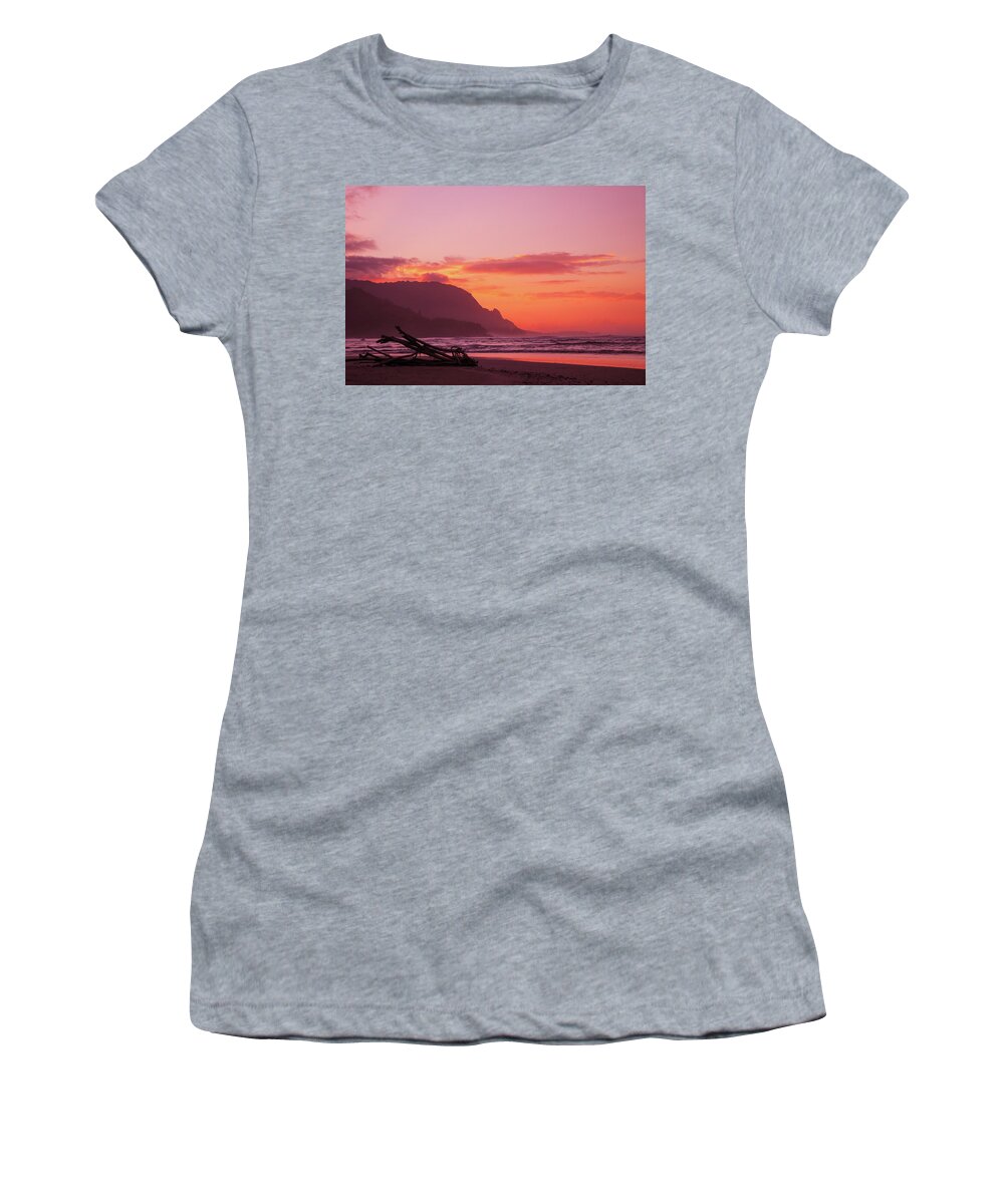 Tropical Women's T-Shirt featuring the photograph Hanalei Sunset by Tony Spencer