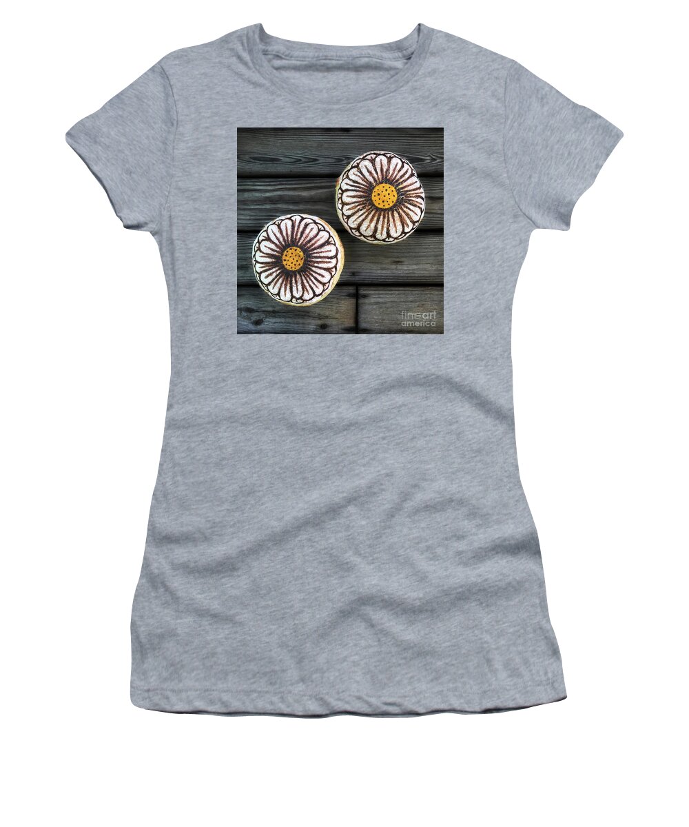 Bread Women's T-Shirt featuring the photograph Hand Painted Sourdough Daisy Duo 2 by Amy E Fraser