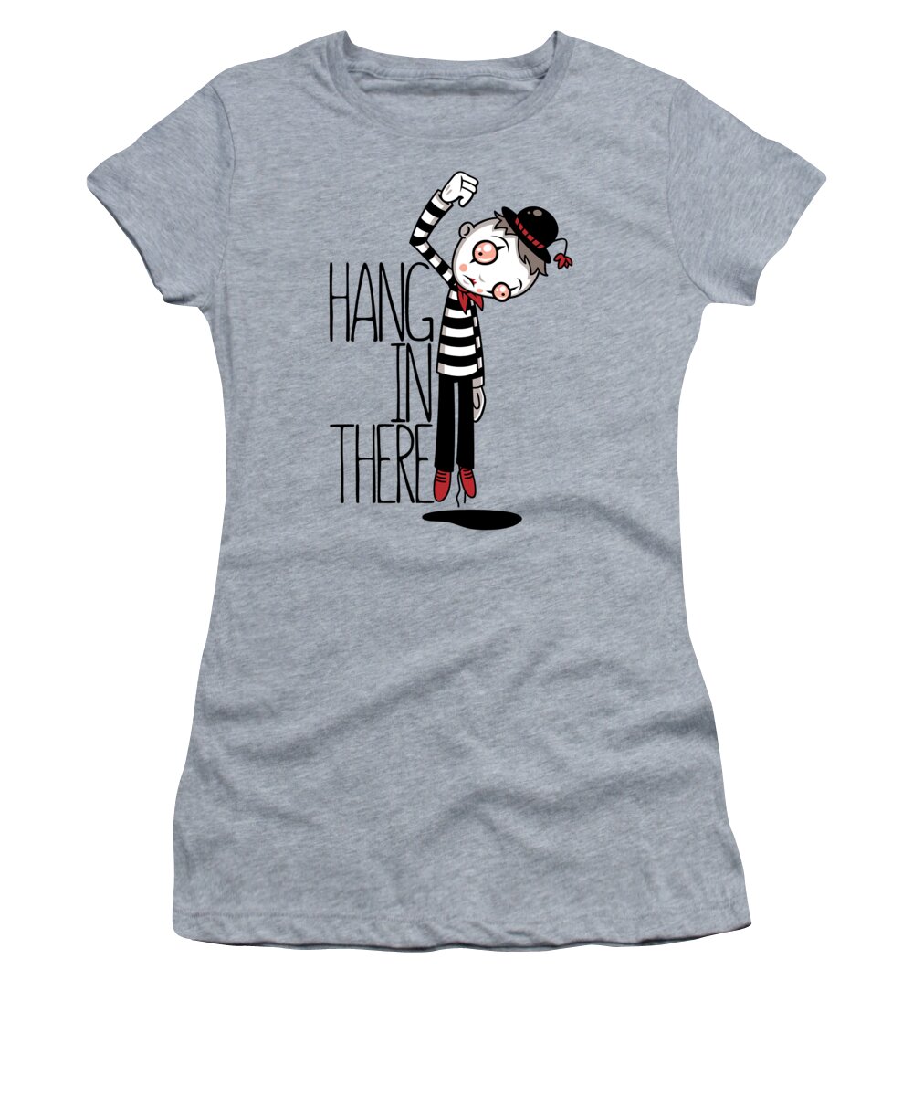 Mime Women's T-Shirt featuring the digital art Hang In There Mime by John Schwegel