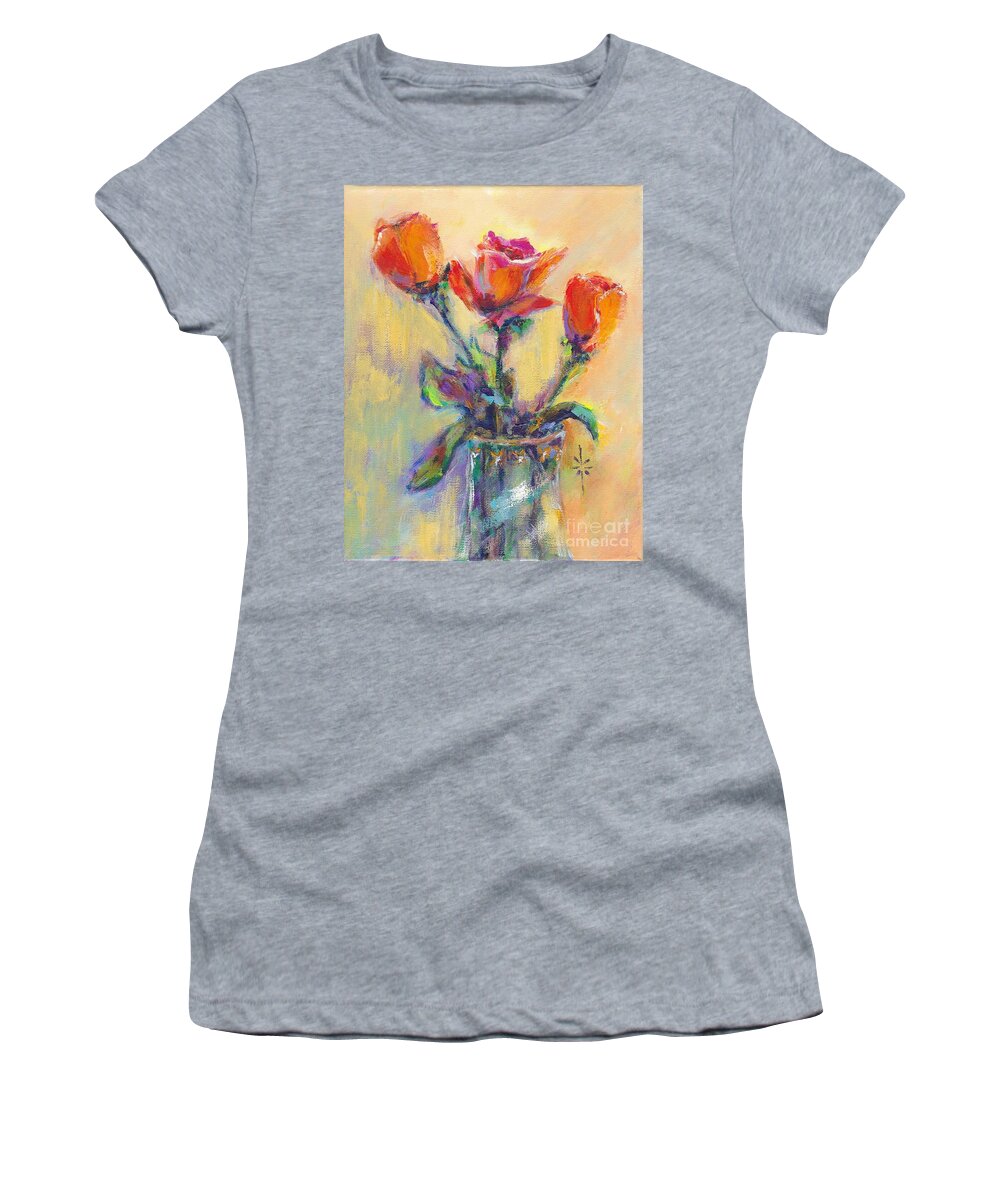 Flowers Women's T-Shirt featuring the painting Happy Mother's Day by Jodie Marie Anne Richardson Traugott     aka jm-ART