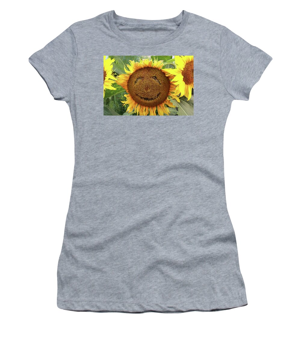 Sunflower Women's T-Shirt featuring the painting Happy sunflower by Russell Hinckley