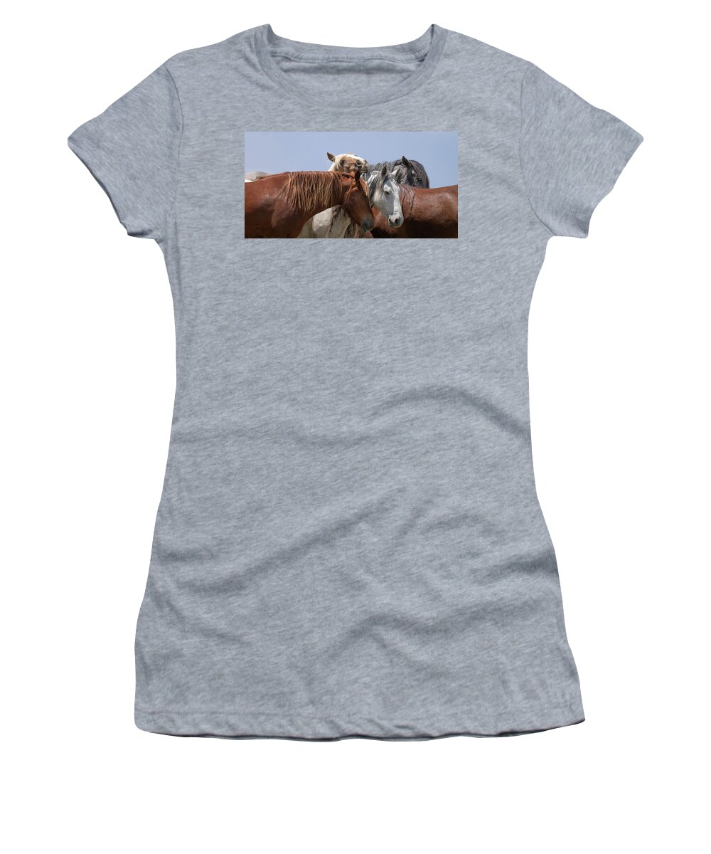 Panorama Women's T-Shirt featuring the photograph Happy to be Here by Mary Hone