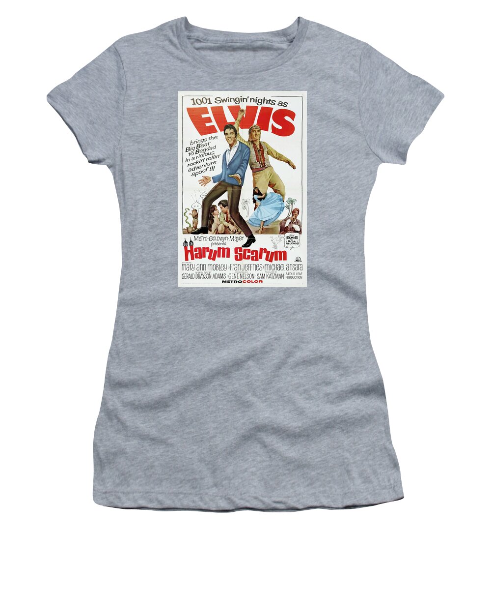Harum Women's T-Shirt featuring the mixed media ''Harum Scarum, with Elvis Presley, 1965 by Movie World Posters
