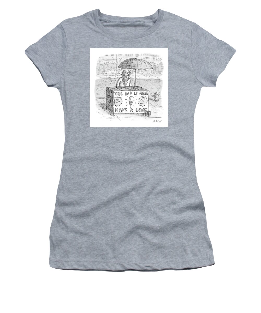 Ice Cream Women's T-Shirt featuring the drawing Have A Cone by Roz Chast