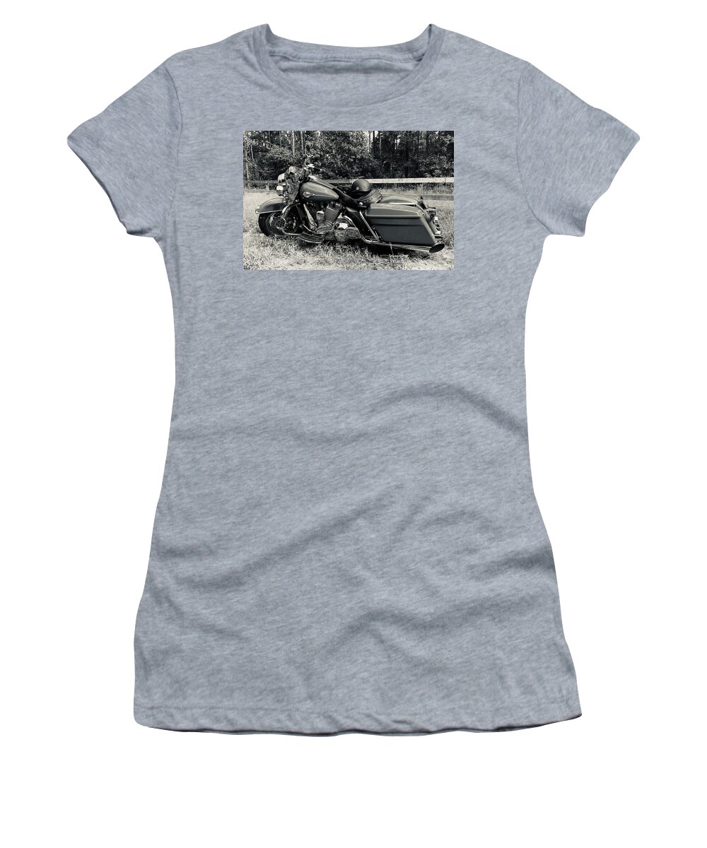 Harley Davidson Flhs St Augustine Florida Women's T-Shirt featuring the photograph HD Along the St John's River by John Anderson