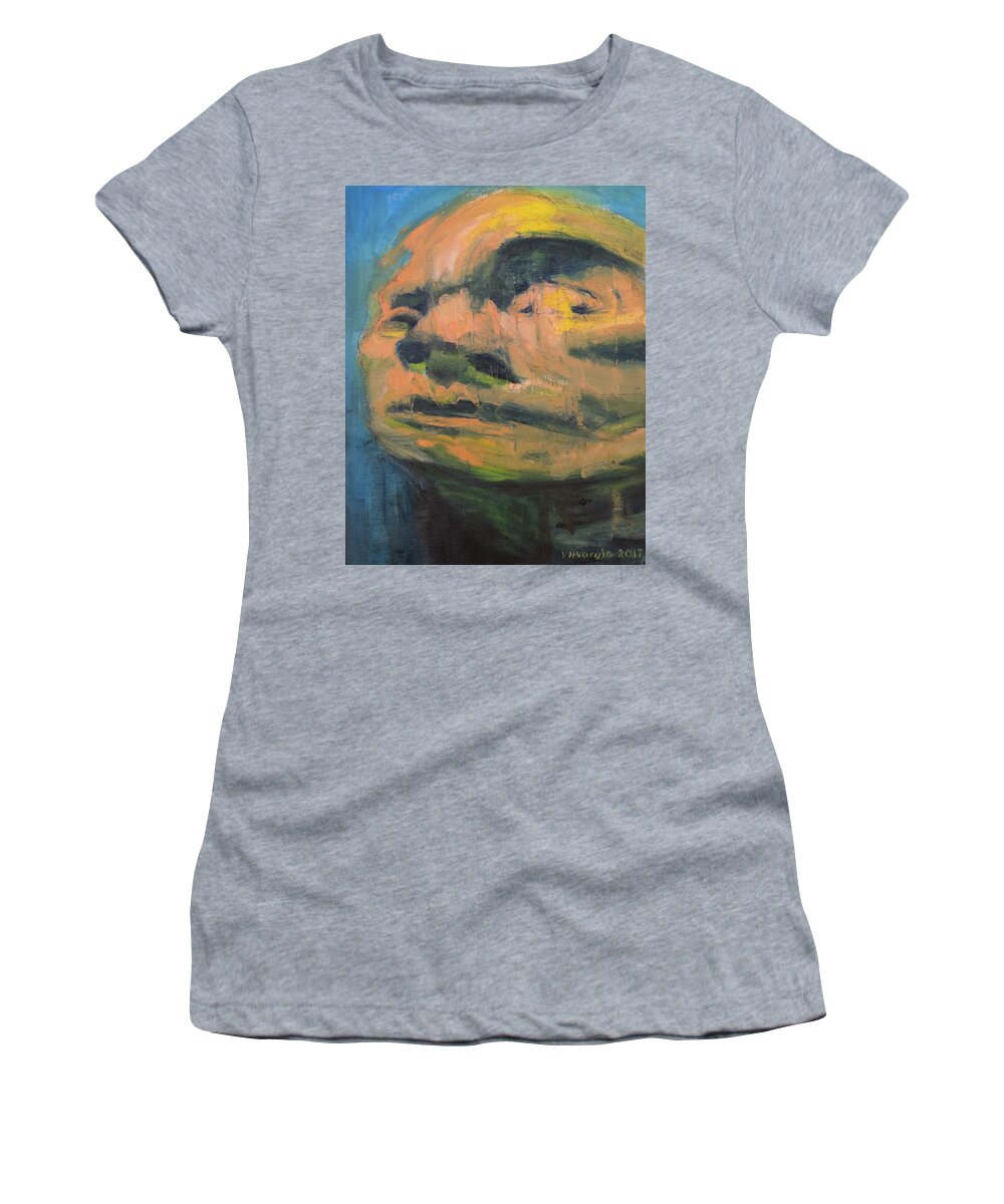 #oilonpaper Women's T-Shirt featuring the painting Head Study 3 by Veronica Huacuja