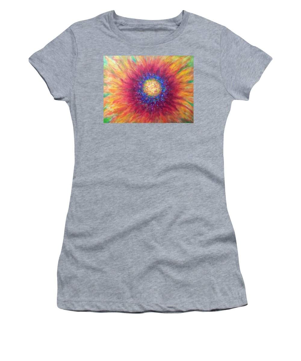 Sunflower Women's T-Shirt featuring the painting Here Comes The Sun by Shannon Grissom