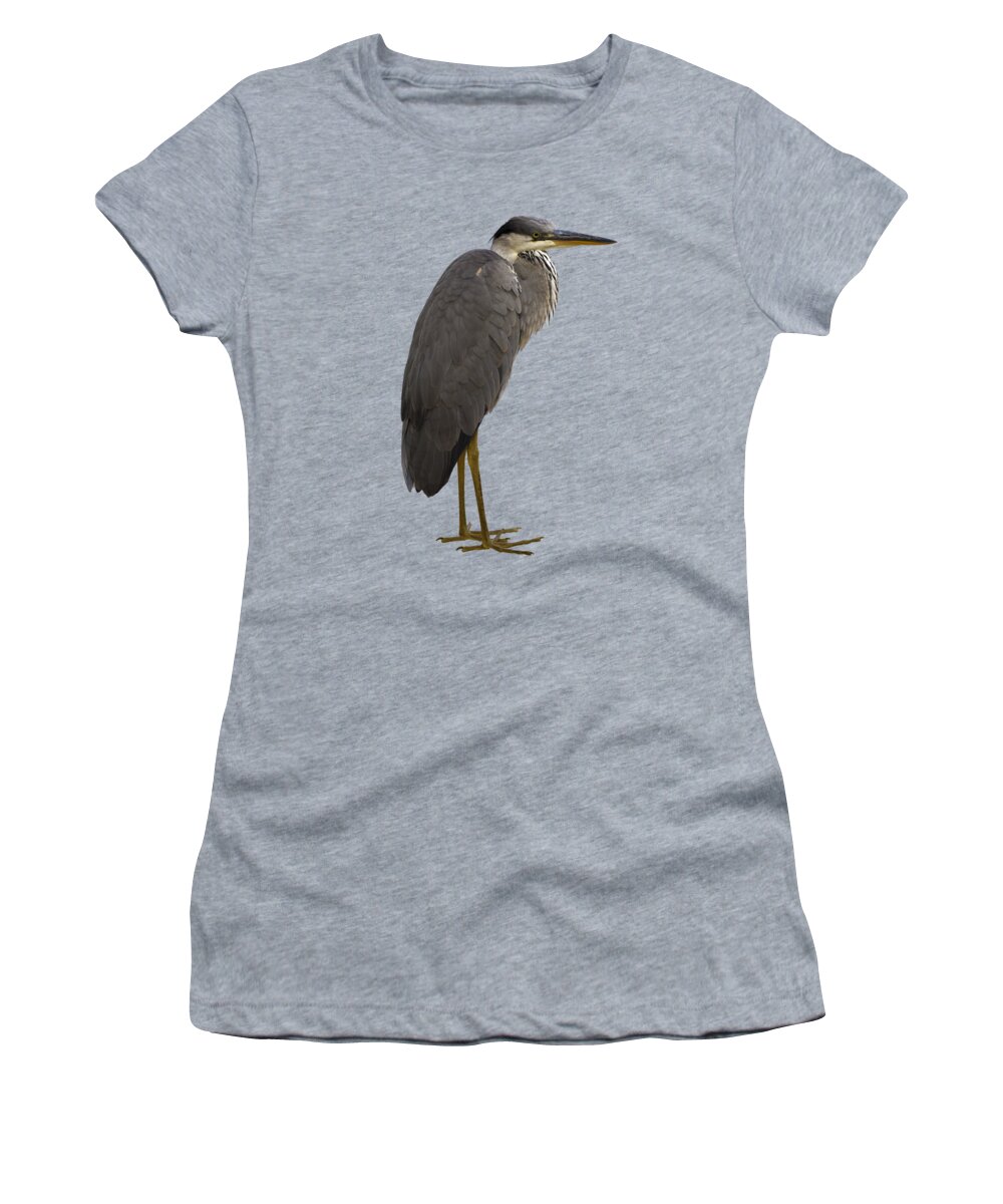 Heron Women's T-Shirt featuring the photograph Heron by Attila Meszlenyi