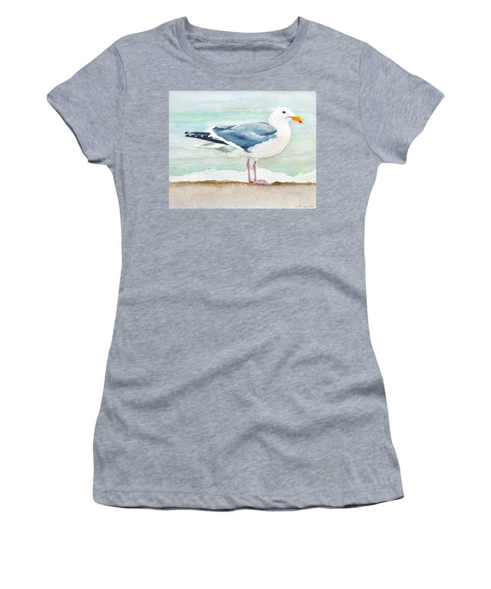 Seagull Women's T-Shirt featuring the painting Herring Seagull by Patty Kay Hall