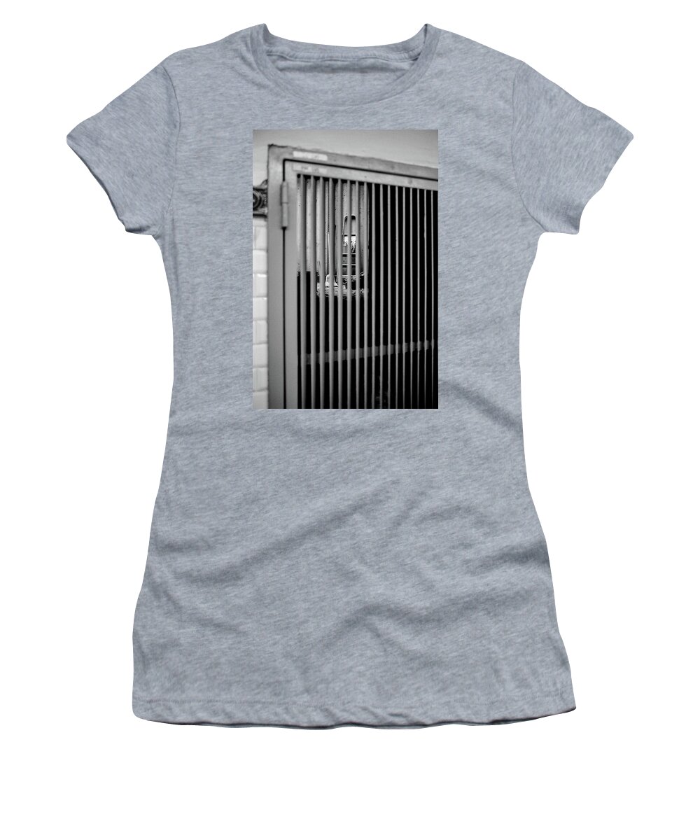 Black And White Women's T-Shirt featuring the photograph Hidden place in the metro station by Barthelemy De Mazenod