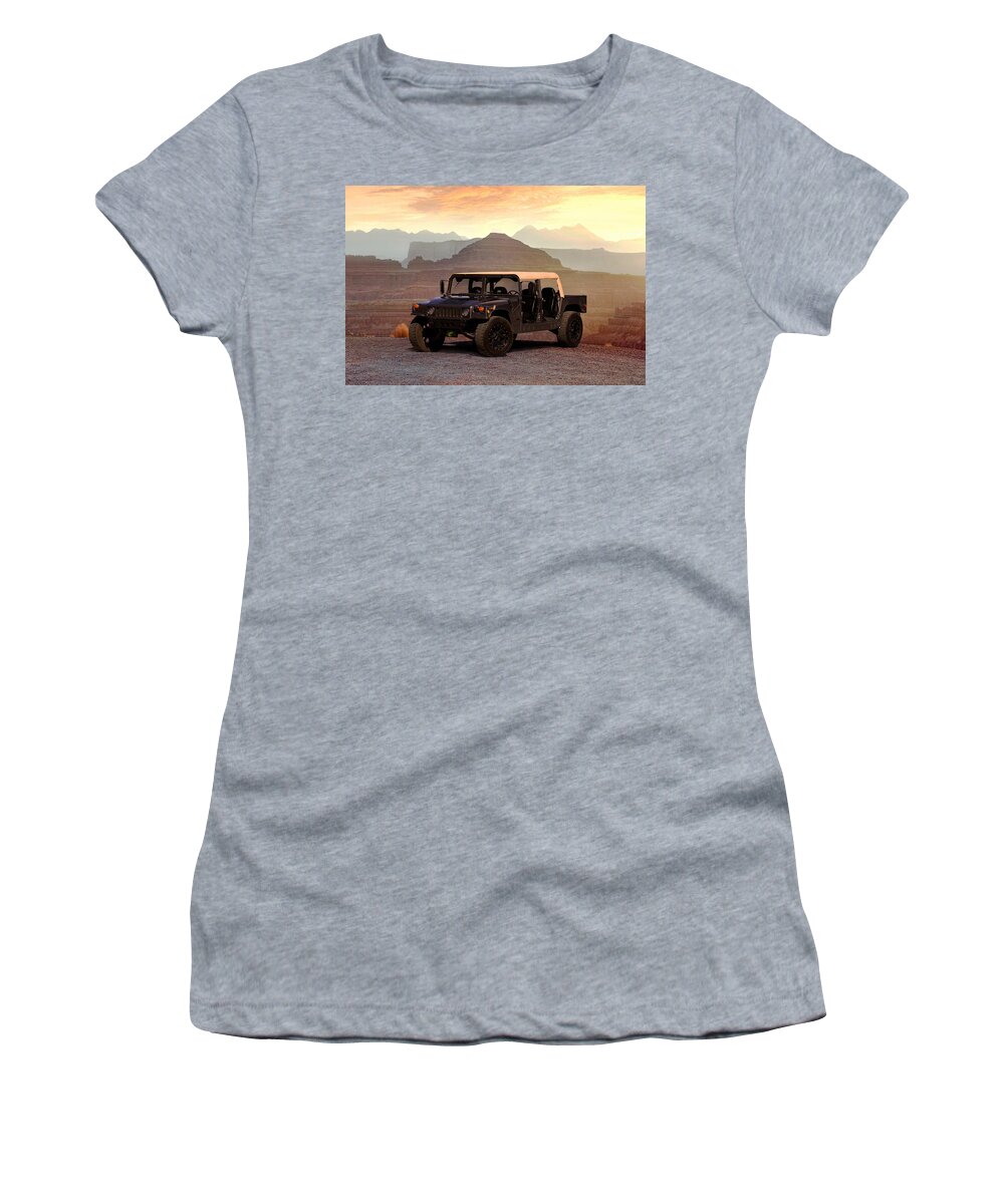 Hummer Women's T-Shirt featuring the digital art High Desert Hummer by Peter Chilelli