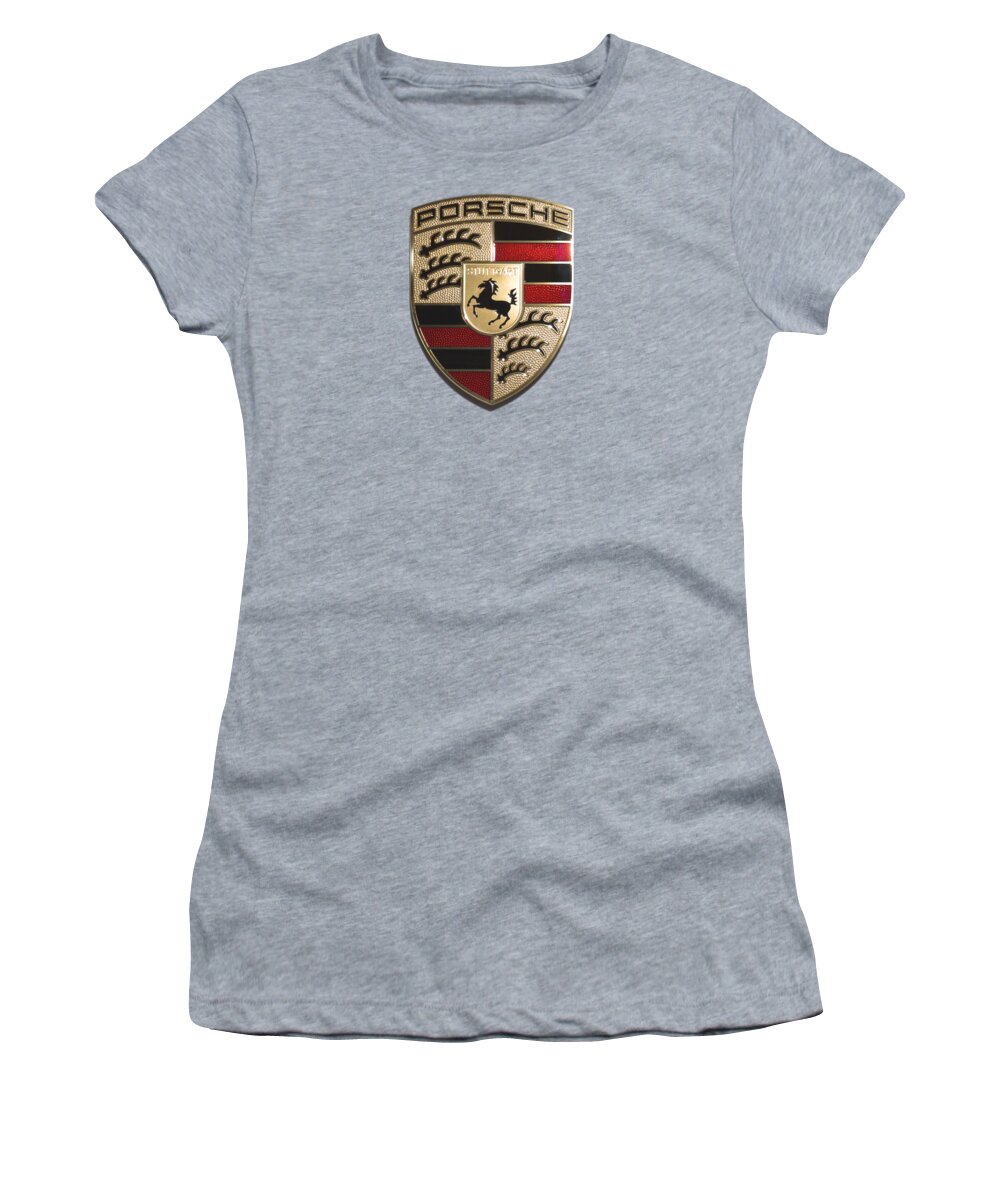 Porsche Logo Women's T-Shirt featuring the photograph High Res Porsche Emblem Isolated by Stefano Senise