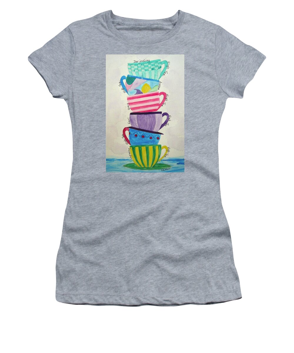 Tea Women's T-Shirt featuring the painting High Tea by Colleen Casner