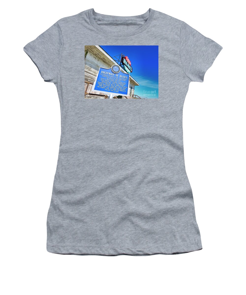 Blues Trail Women's T-Shirt featuring the photograph Highway 61 Blues Trail Nashville to New Orleans by Chuck Kuhn