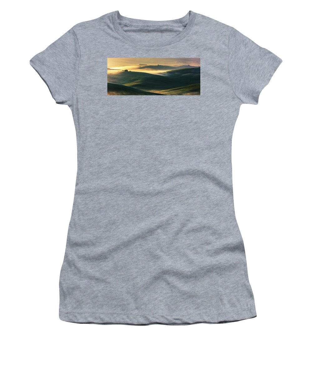 Italy Women's T-Shirt featuring the photograph Hilly Tuscany Valley by Evgeni Dinev