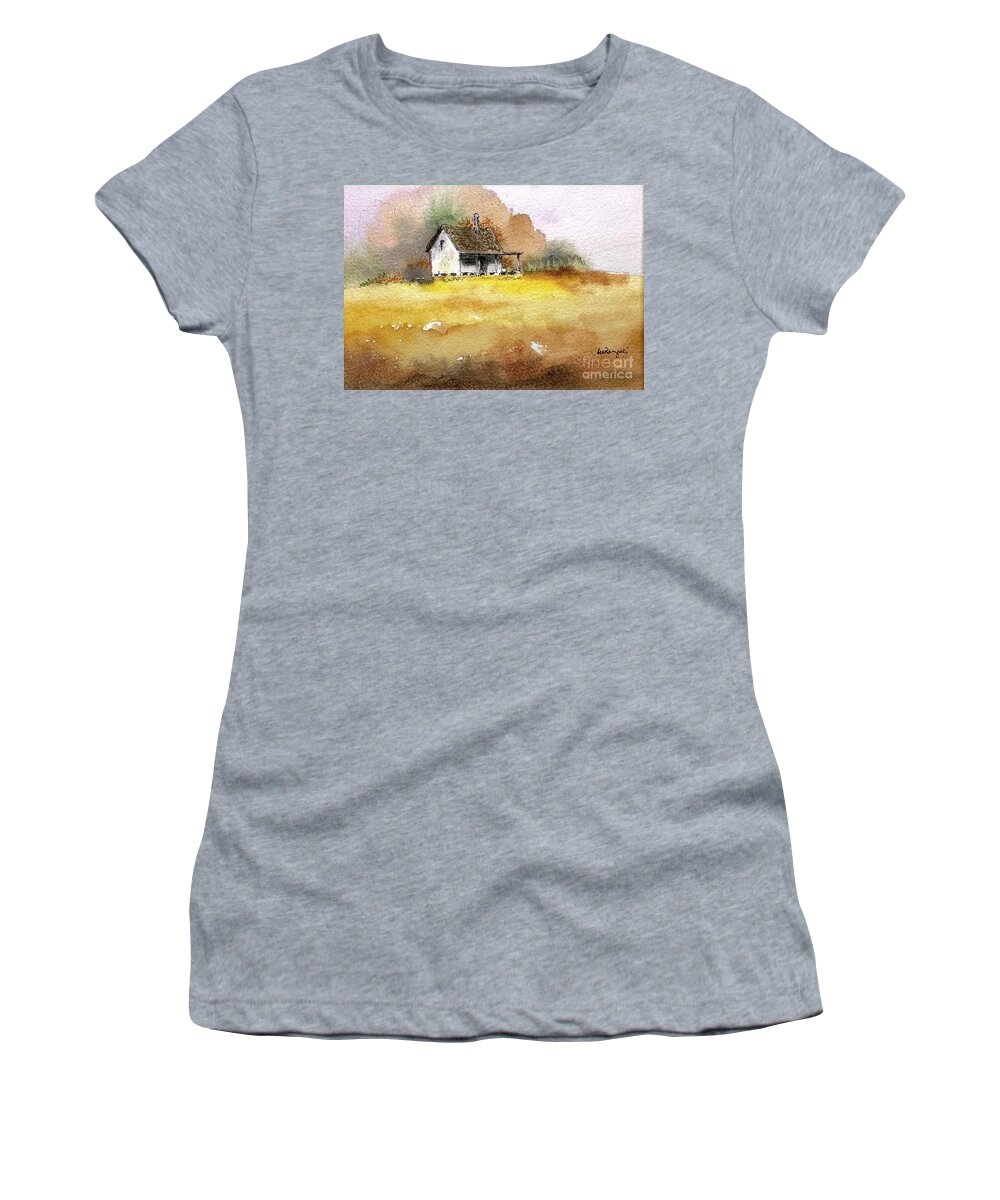 Watercolor Women's T-Shirt featuring the painting Home Place by William Renzulli