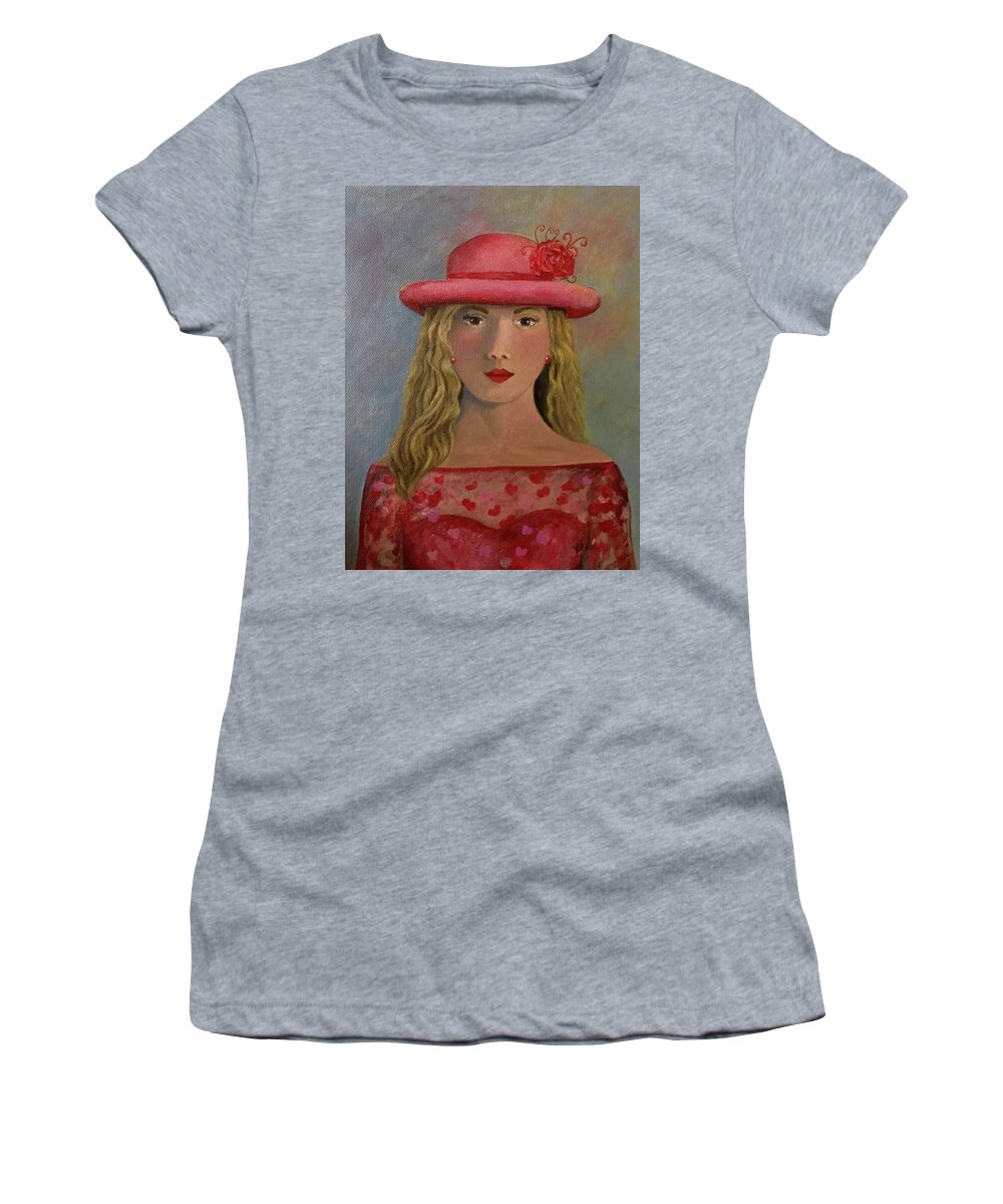Valentine. Heart Women's T-Shirt featuring the painting Hopeful Heart by Jane Ricker
