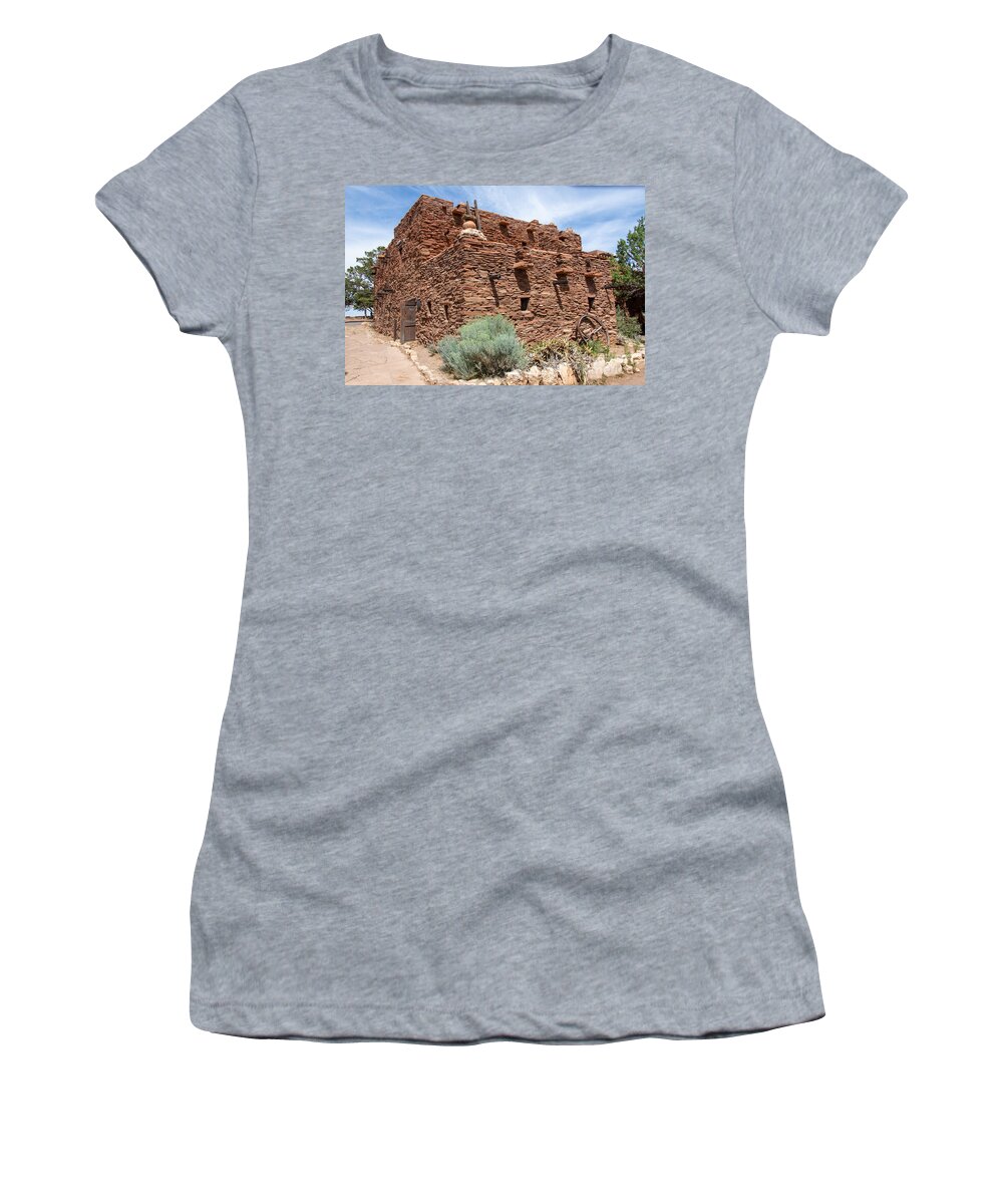 Hopi House At Grand Canyon Women's T-Shirt featuring the digital art Hopi House at Grand Canyon by Tammy Keyes