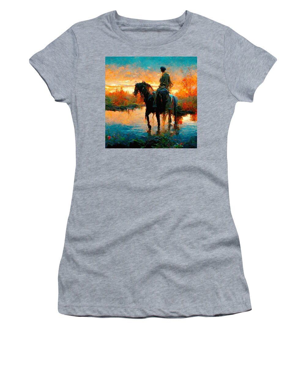 Horse Women's T-Shirt featuring the digital art Horses #10 by Craig Boehman