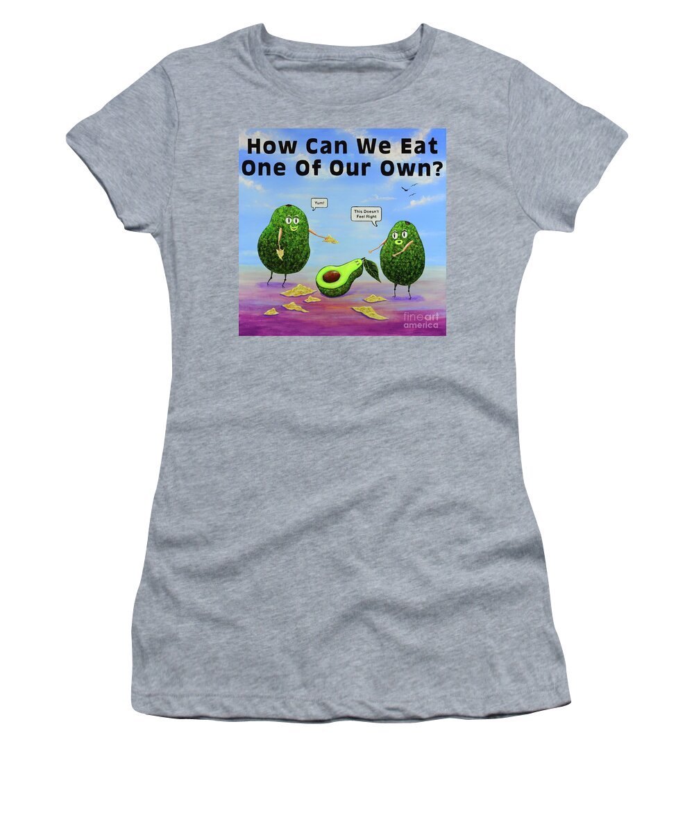 Avocado Women's T-Shirt featuring the painting How Can We? by Mary Scott