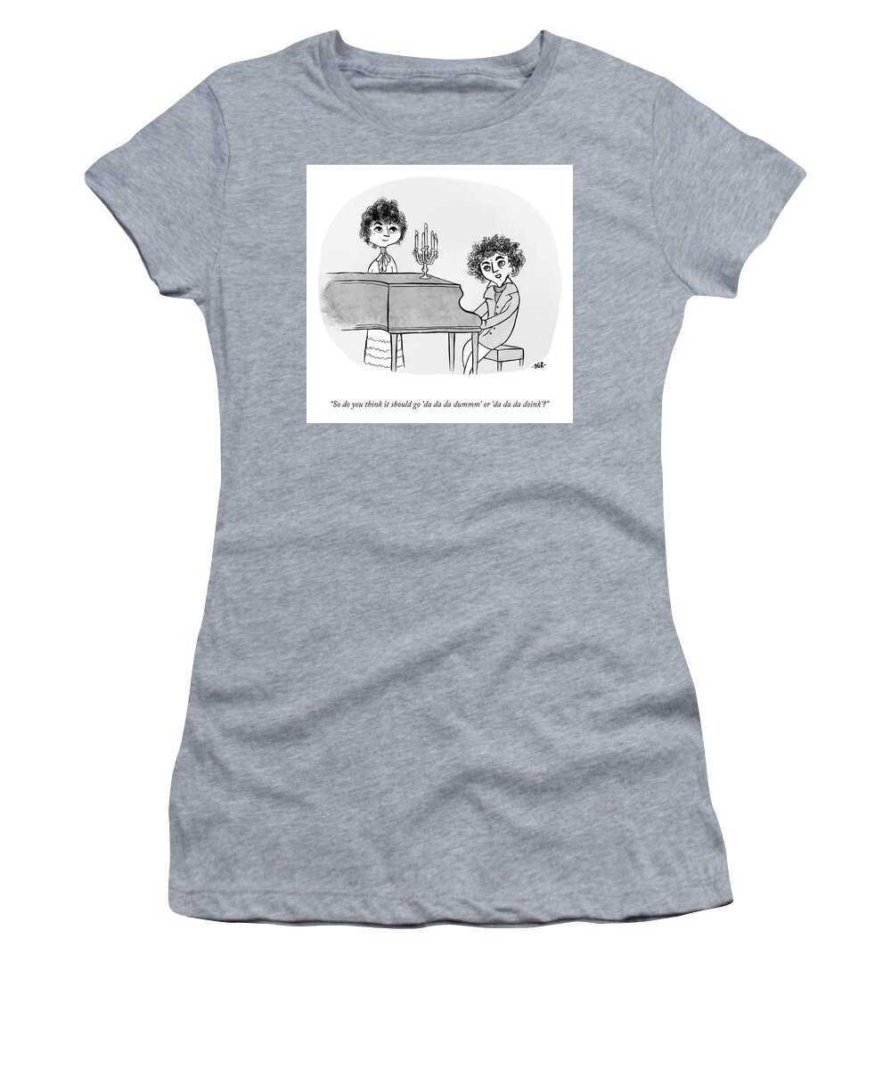A28054 Women's T-Shirt featuring the drawing How It Should Go by Dahlia Gallin Ramirez