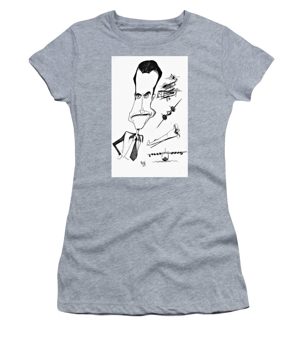 Howard Women's T-Shirt featuring the drawing Howard Hughes by Michael Hopkins