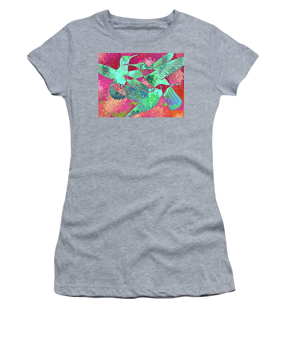 Humming Birds Women's T-Shirt featuring the digital art Hummers by Sandra Selle Rodriguez
