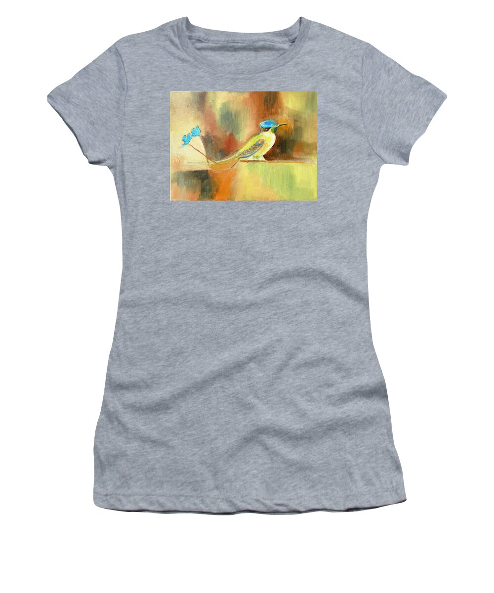 Hummingbird Women's T-Shirt featuring the painting Hummingbird, Ecuador by Suzanne Giuriati Cerny