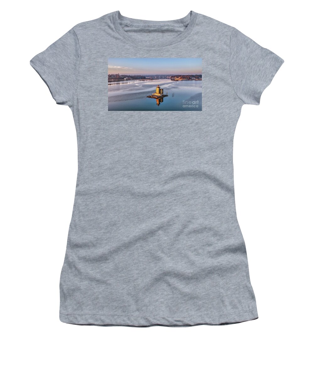 Lighthouse Women's T-Shirt featuring the photograph Huntington Harbor Lighthouse by Sean Mills