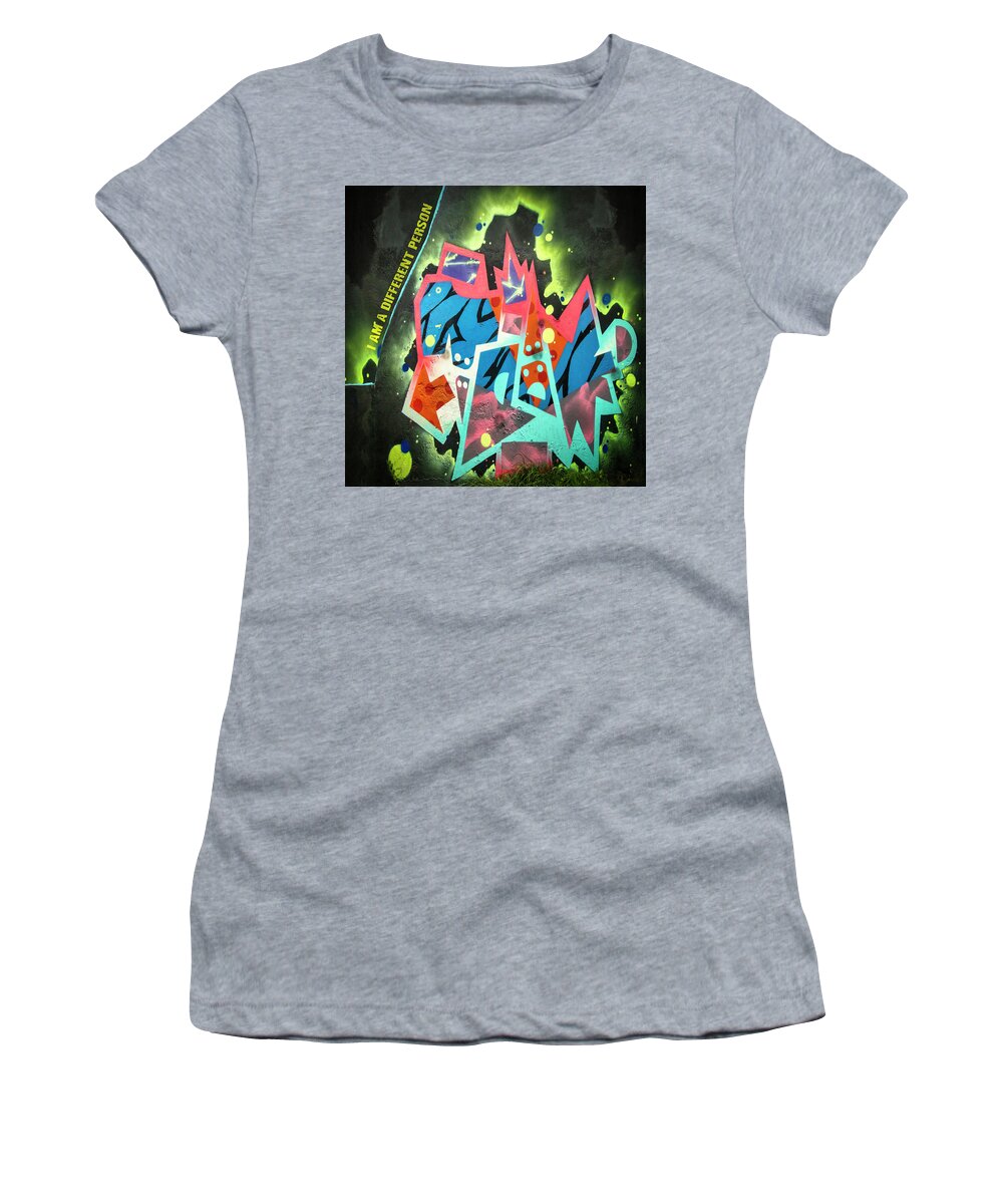 Mask Women's T-Shirt featuring the photograph I am a different person Mask 2 by Micah Offman
