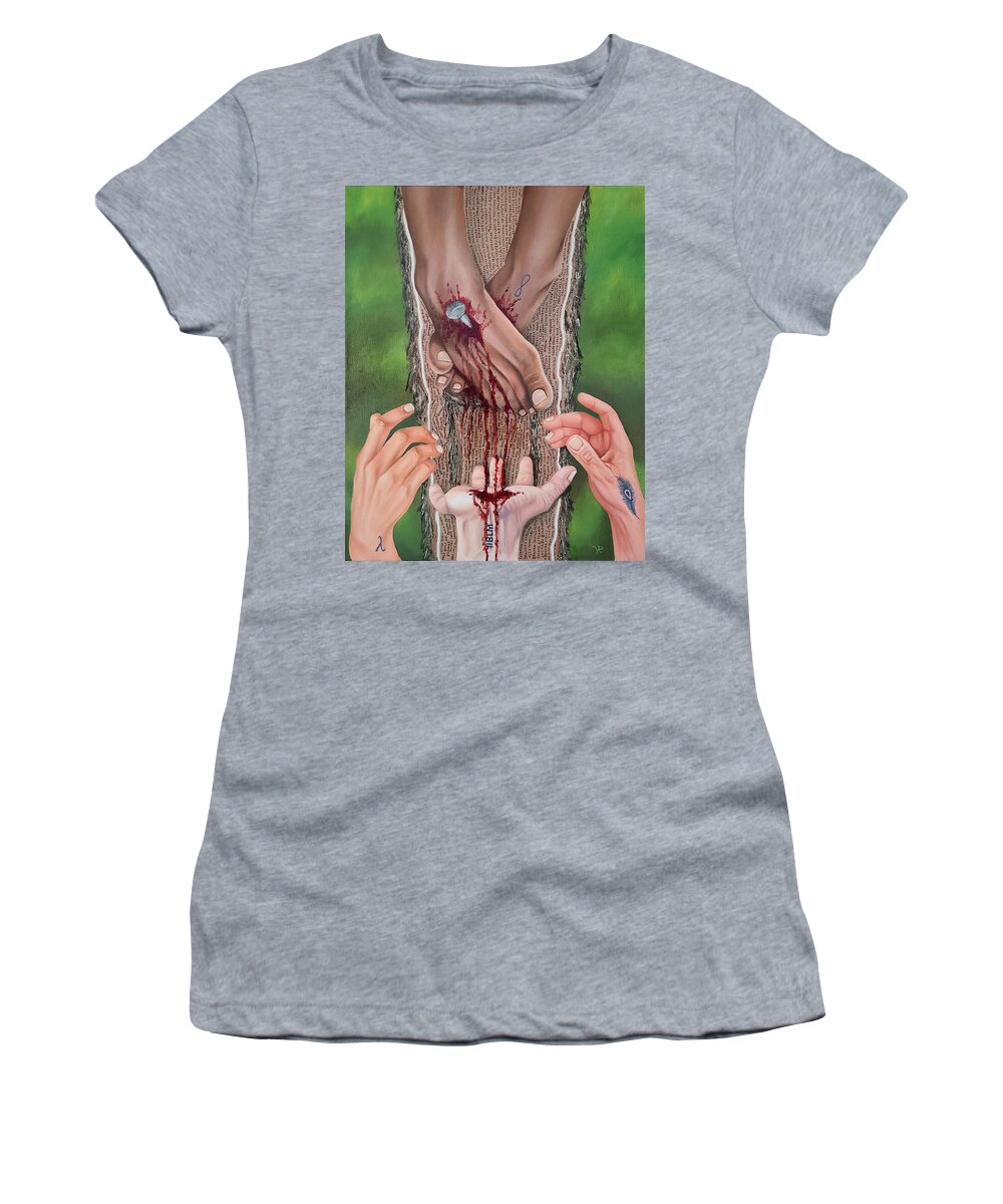Social Awareness Women's T-Shirt featuring the painting I Am My Brother's Keeper by Vic Ritchey