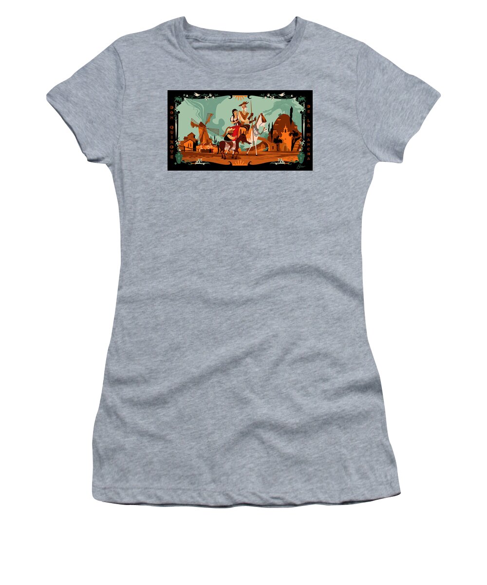Don Quixote Women's T-Shirt featuring the digital art I Don Quixote by Alan Bodner