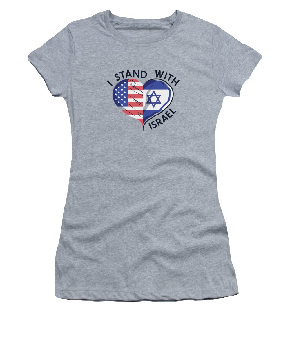 Israel Women's T-Shirt featuring the digital art I Stand With Israel by Flippin Sweet Gear