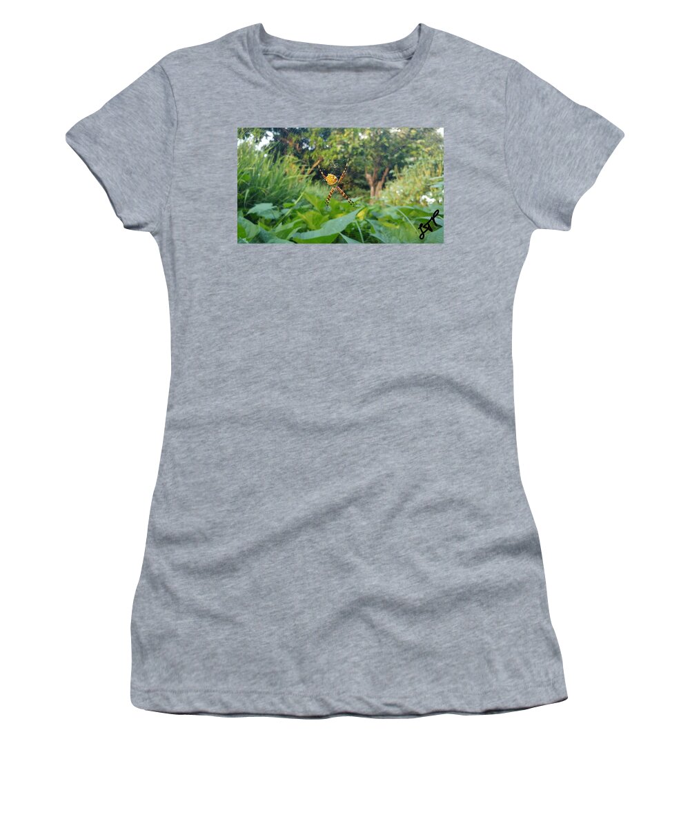 Spider Women's T-Shirt featuring the photograph I Web You by Esoteric Gardens KN