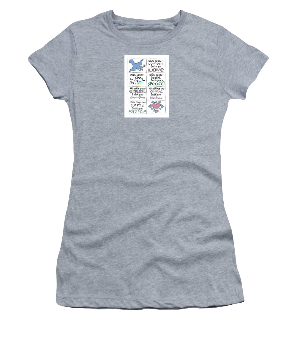 Love Women's T-Shirt featuring the drawing I Wish You Love by Jacqueline Shuler