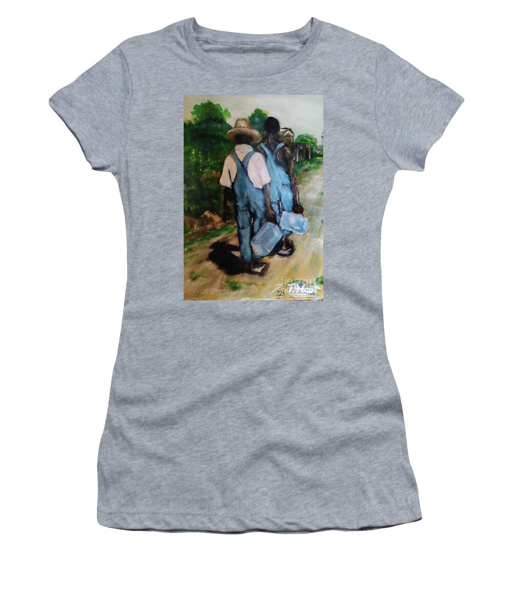 Water Is Cold Women's T-Shirt featuring the painting Ice cold by Tyrone Hart