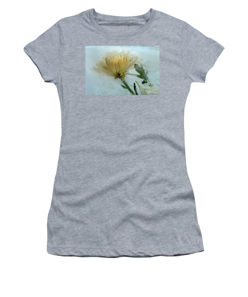 Flora Women's T-Shirt featuring the photograph Ice Flower Number 1 by Mary Lee Dereske