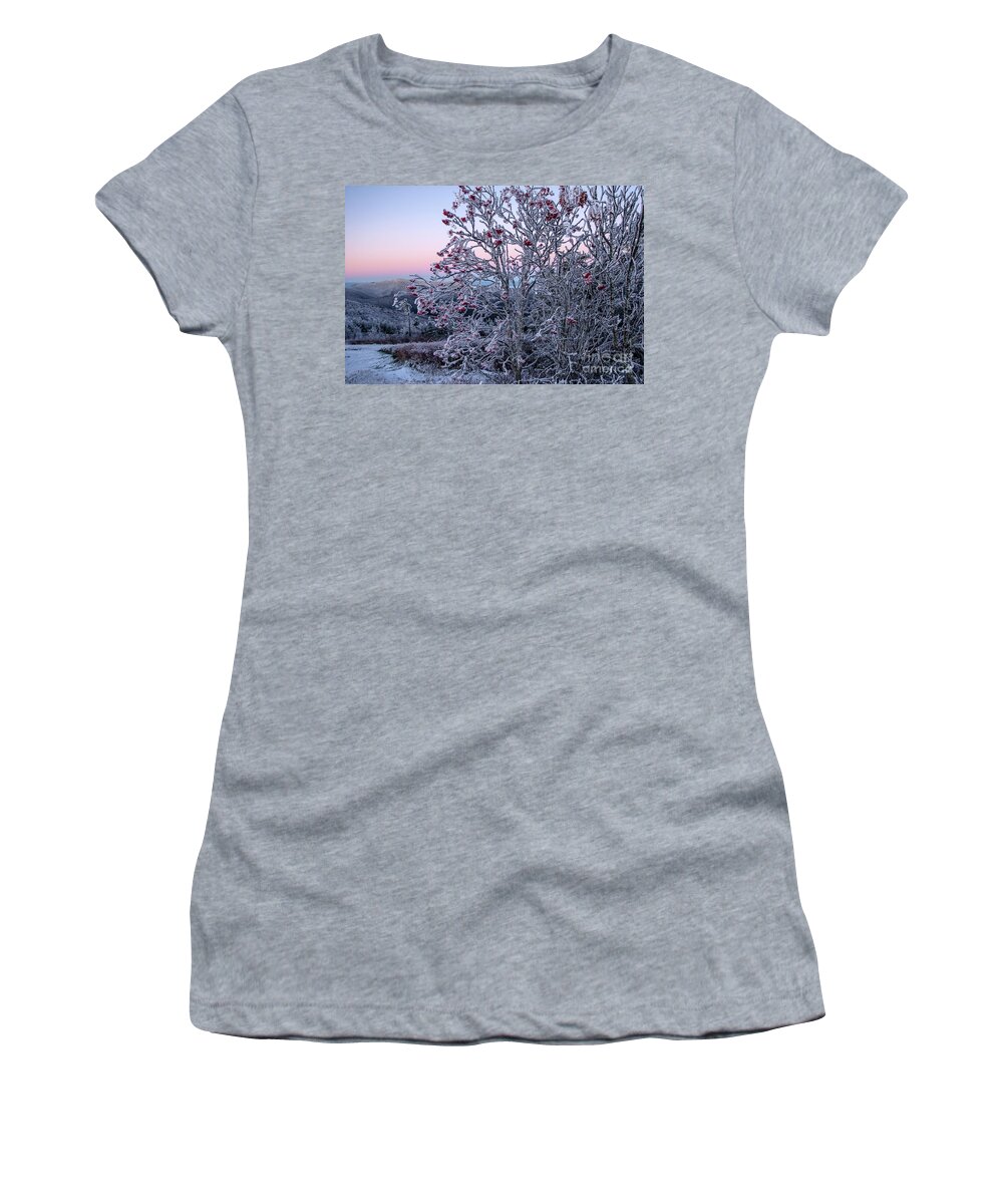 Dawn Women's T-Shirt featuring the photograph Icy Dawn from Mount Mitchel by Jane Axman