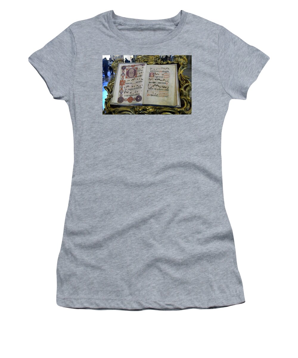 Andalucia Women's T-Shirt featuring the photograph Illuminated manuscripts Cathedral of Sevilla by Steve Estvanik