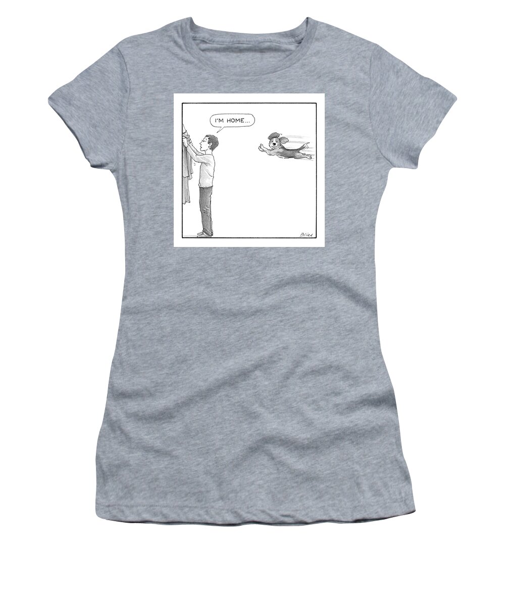 Captionless Women's T-Shirt featuring the drawing I'm Home by Harry Bliss