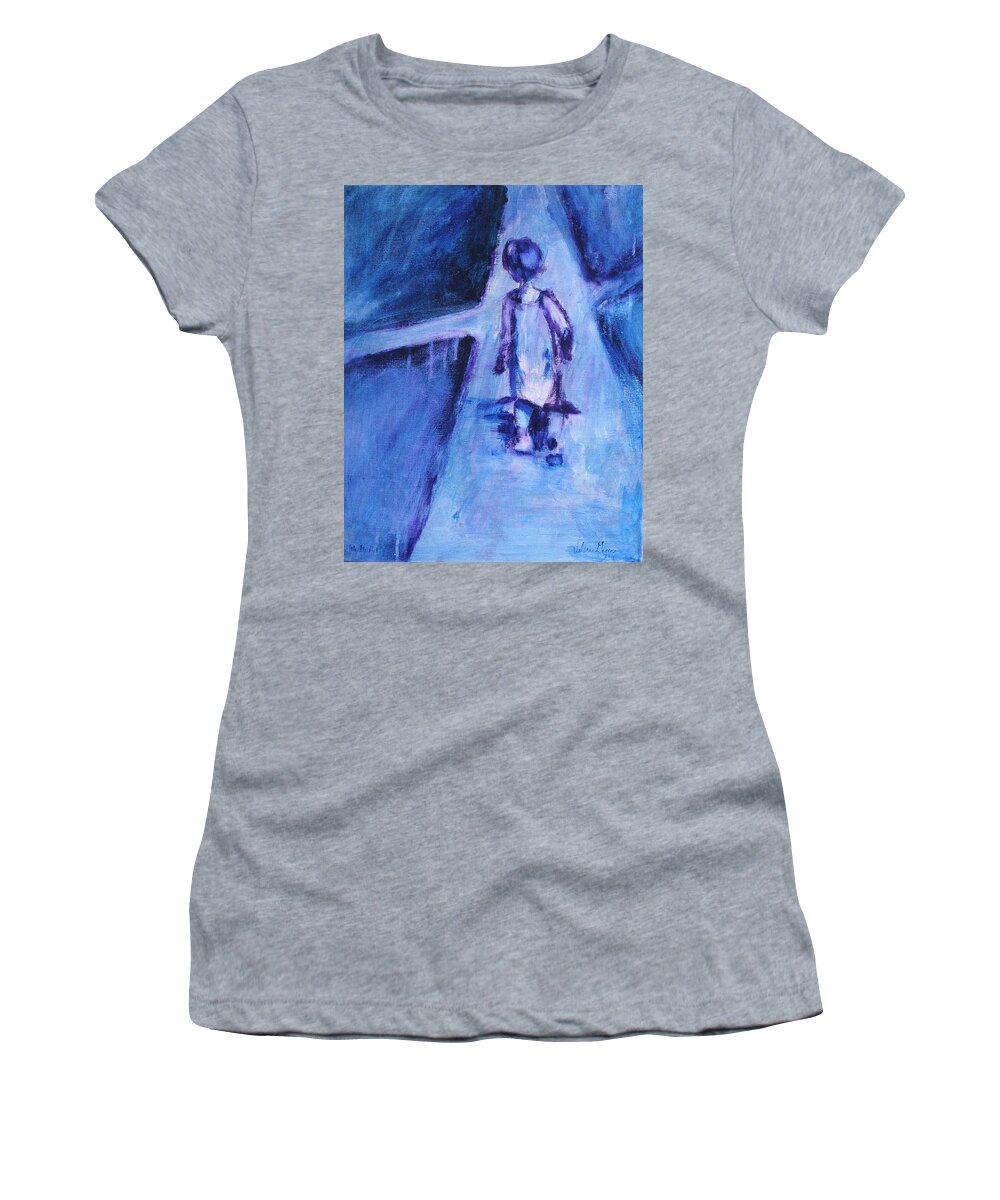 Figurative Abstract Women's T-Shirt featuring the painting Imagine Having Nothing To Hide by Valerie Greene
