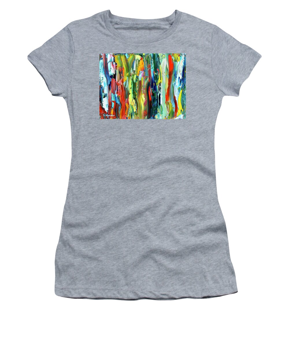 Colorful Women's T-Shirt featuring the painting In The Depths by Teresa Moerer