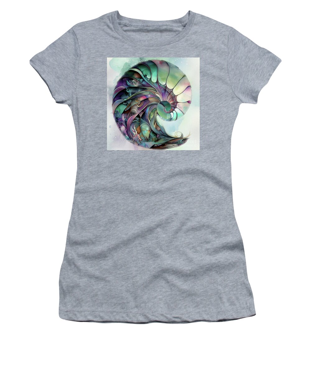 Nautilus Women's T-Shirt featuring the painting In the Wild Wild Sea I by Mindy Sommers