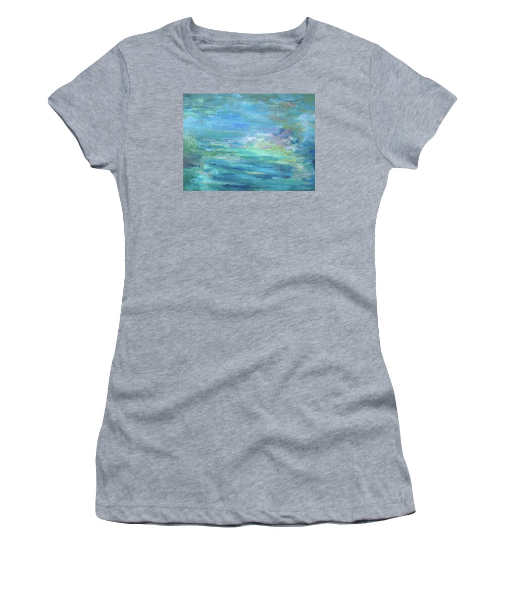 Impressionist Women's T-Shirt featuring the painting In This Place by Mary Wolf